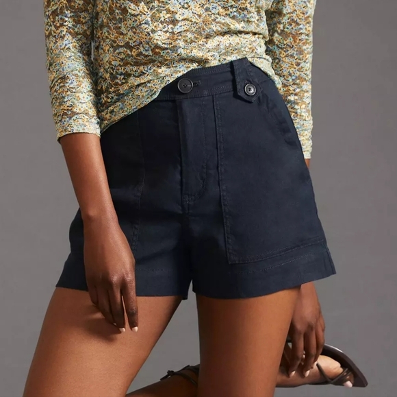Anthropologie Pants - Anthropologie Maeve Navy High Rise A-line Shorts
